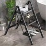 Escada Dobravel 3 Degraus Portatil Resistente Segurança Slim Rack Domestico Decoraçao - 4