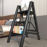 Escada Dobravel 3 Degraus Portatil Resistente Segurança Slim Rack Domestico Decoraçao - 3