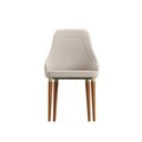 Ver imagem 1 de Conjunto de 2 Cadeiras de Madeira Maciça Estofada Evelyn - Natural C/ Linho Off White - Champanhe
