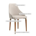 Ver imagem 2 de Conjunto de 2 Cadeiras de Madeira Maciça Estofada Evelyn - Natural C/ Linho Off White - Champanhe