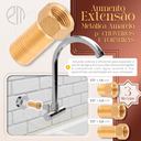 Ver imagem 2 de Kit 5 Conexão Extensor Aumento Prolongador Longo Rosca 1/2 3,5cm