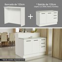 Ver mais imagens de Bancada Ilha para Cozinha 120 Cm Branco Madesa