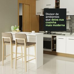 Bancada Ilha para Cozinha 120 Cm Branco Madesa - 5