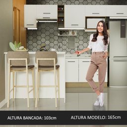 Bancada Ilha para Cozinha 120 Cm Branco Madesa - 4