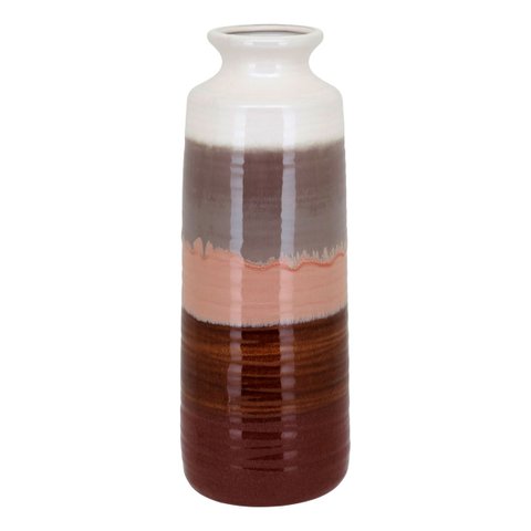 Vaso Decorativo Enfeite Casa Cerâmica 40x15x15cm Marrom