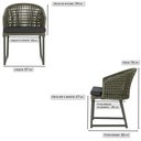 Ver imagem 2 de 6 Cadeira Noronha Aluminio Micro Pintura Verde, Tr. Telinha Corda Nautica Verde Militar, Estofado -