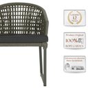 Ver imagem 3 de 6 Cadeira Noronha Aluminio Micro Pintura Verde, Tr. Telinha Corda Nautica Verde Militar, Estofado -