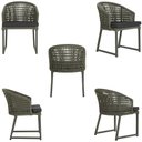 Ver imagem 5 de 6 Cadeira Noronha Aluminio Micro Pintura Verde, Tr. Telinha Corda Nautica Verde Militar, Estofado -