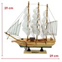 Ver imagem 2 de Miniatura Barco Navio de Madeira Veleiro Decorativo 29cm