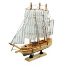 Ver imagem 1 de Miniatura Barco Navio de Madeira Veleiro Decorativo 29cm