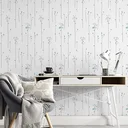 Ver imagem 2 de Papel de Parede Adesivo Flores Azuis Lavável Fosco 10