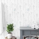 Ver imagem 1 de Papel de Parede Adesivo Flores Azuis Lavável Fosco 10