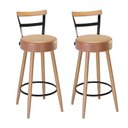 Ver imagem 1 de Kit 2 Banquetas Alta Clark Balcão Bar Bancada Bistrô Gourmet Estrutura Pés Madeira Natural - Cores -