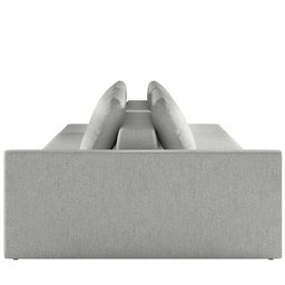 Sofá Ilha Modular para Sala 232cm com Puff Dublin K01 Linho Cinza - Lyam Decor - 6 Sofá Ilha Modular para Sala 232cm com Puff Dublin K01 Linho Cinza - Lyam Decor - 6