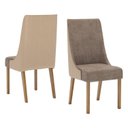 Ver imagem 2 de Kit 2 Cadeiras Estofadas para Mesa de Jantar Ivy Cinza/Nature/Corano Bege/Cacao