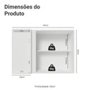 Ver imagem 2 de Armário Aéreo de Canto 1 Porta Branco/crema Vik Madesa
