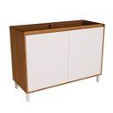 Ver imagem 1 de Balcão 120cm 2 Portas 1 Prateleira Interna Cozinha Milão Branco/Ártico/Freijó Rocks