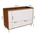Ver imagem 5 de Balcão 120cm 2 Portas 1 Prateleira Interna Cozinha Milão Branco/Ártico/Freijó Rocks