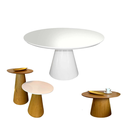 Ver imagem 1 de Conjunto de Mesas Cone - Jantar, Apoio, Centro e Lateral Personal Moveis Design Mesa Cone Branco