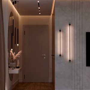 Arandela Led Lina 80cm 9w 3000k Branco Quente Bivolt Preto