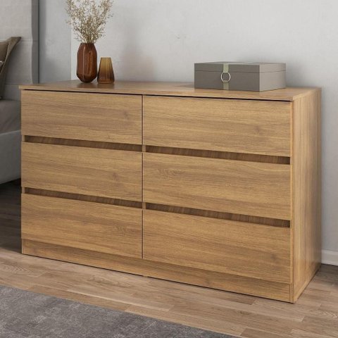 Cômoda com 6 Gavetas 120cm Multimóveis Mp4396 Madeirado
