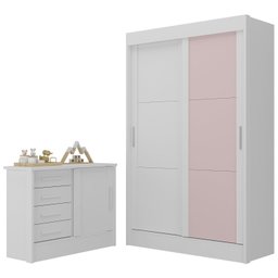 Quarto Infantil Completo Guarda-roupa 2 Portas 2 Gavetas com Cômoda Maya Espresso Móveis - 2