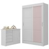 Quarto Infantil Completo Guarda-roupa 2 Portas 2 Gavetas com Cômoda Maya Espresso Móveis - 2