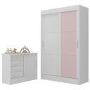 Ver imagem 2 de Quarto Infantil Completo Guarda-roupa 2 Portas 2 Gavetas com Cômoda Maya Espresso Móveis