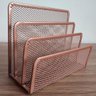 Porta Treco Organizador de Mesa Papéis Bloco Adesivos Notas Rose Gold Gv Office Acessorios de Mesa - 2