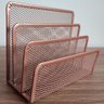 Porta Treco Organizador de Mesa Papéis Bloco Adesivos Notas Rose Gold Gv Office Acessorios de Mesa - 5