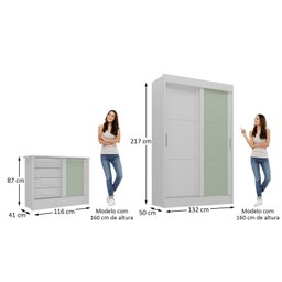 Quarto Infantil Completo Guarda-roupa 2 Portas 2 Gavetas com Cômoda Maya Espresso Móveis - 3