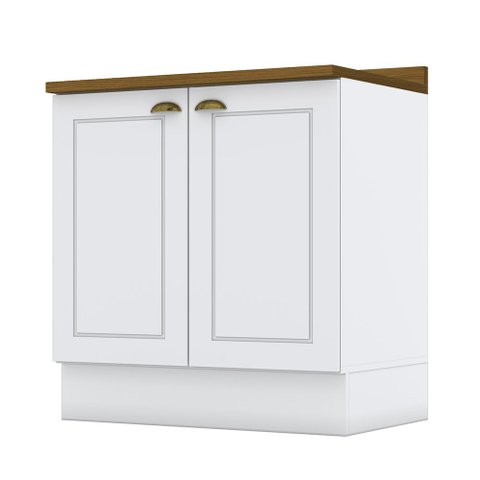 Balcão 80cm 02 Portas Americana Branco Nature Henn
