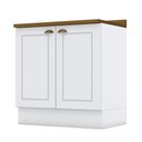 Ver imagem 1 de Balcão 80cm 02 Portas Americana Branco Nature Henn
