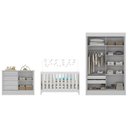 Ver imagem 3 de Quarto de Bebê Completo Guarda Roupa 2 Portas 2 Gavetas com Cômoda e Berço Maya Espresso Móveis Branco