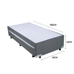 Cama Box Bicama Auxiliar Solteiro Suede Espuma 8cm 40x88x188 Cinza - 3