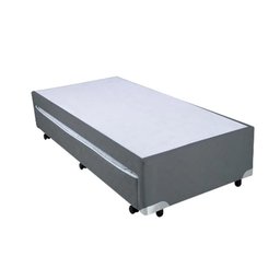 Cama Box Bicama Auxiliar Solteiro Suede Espuma 8cm 40x88x188 Cinza - 2
