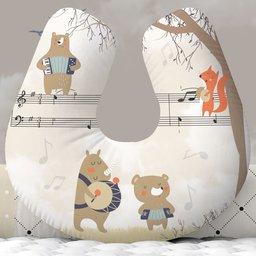 Almofada de Amamentação Travesseiro Safari Árvore Animais Musicais Instrumentos - Am24 - 1