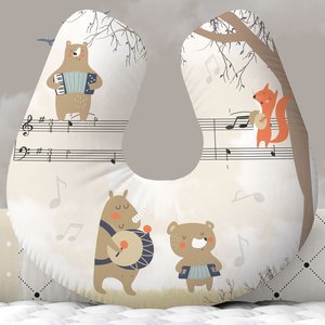 Almofada de Amamentação Travesseiro Safari Árvore Animais Musicais Instrumentos - Am24