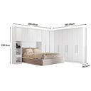 Ver imagem 3 de Quarto Casal Modulado Rizon 5 Peças (1 Armário Ponte + 1 Closet + 2 Guarda Roupas + 1 Complemento