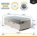 Ver imagem 3 de Cama Box Baú Solterio com Colchão de Espuma D45 Strong One Face Bege até 150kg + 1 Trav