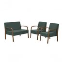 Ver imagem 1 de Conjunto Jade 2 Poltronas de 1 Lugar e 1 Poltrona de 2 Lugares Braço Madeira Dsalla Suede