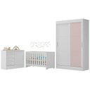 Ver imagem 2 de Quarto de Bebê Completo Guarda Roupa 2 Portas 2 Gavetas com Cômoda e Berço Maya Espresso Móveis