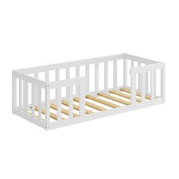 Cama Infantil Montessoriane com Grade Branco Nemargi - 1