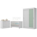 Ver imagem 2 de Quarto de Bebê Completo Guarda Roupa 2 Portas 2 Gavetas com Cômoda e Berço Maya Espresso Móveis