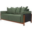 Ver imagem 1 de Sofá 03 Lugares 178cm Khali B04 Linho Verde Couríssimo Preto - Lyam