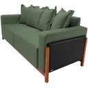 Ver imagem 2 de Sofá 03 Lugares 178cm Khali B04 Linho Verde Couríssimo Preto - Lyam
