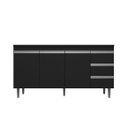 Ver imagem 1 de Balcão de Cozinha/pia Andréia 150cm S/ Tampo 3 Portas e 3 Gavetas:preto