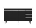 Ver imagem 1 de Balcão de Cozinha/pia Andréia 150cm S/ Tampo 3 Portas e 3 Gavetas:preto