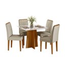 Ver imagem 2 de Conjunto Sala de Jantar Mesa 90cm Tampo Vidro/MDF Anitta com 4 Cadeiras Amanda