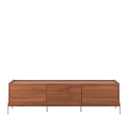 Rack para Tv até 75" 2 Gavetas 2 Portas Jasper 220 Cm - Canella C/ Champanhe - 1